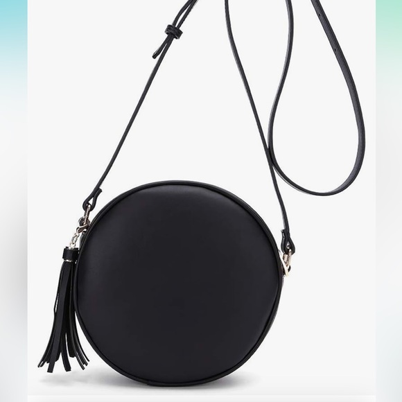 CATMICOO Round Crossbody Purses for Women Circle Bag with Tassel (Black) - Picture 2 of 10